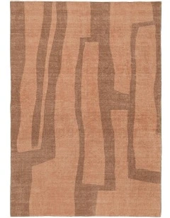 Roxbury Printed Washable Rug in Brown