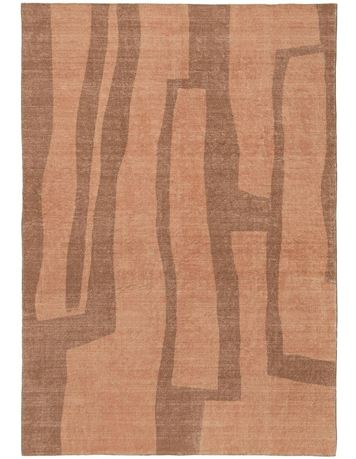 Roxbury Printed Washable Rug in Brown image 1