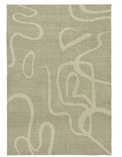 Nepou Washable Rug in Olive Green