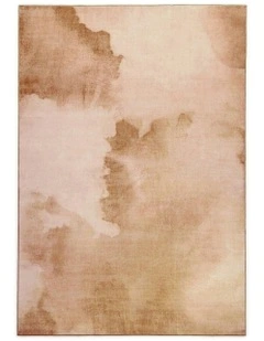 Napeague Pink and Beige Watercolour Washable Rug