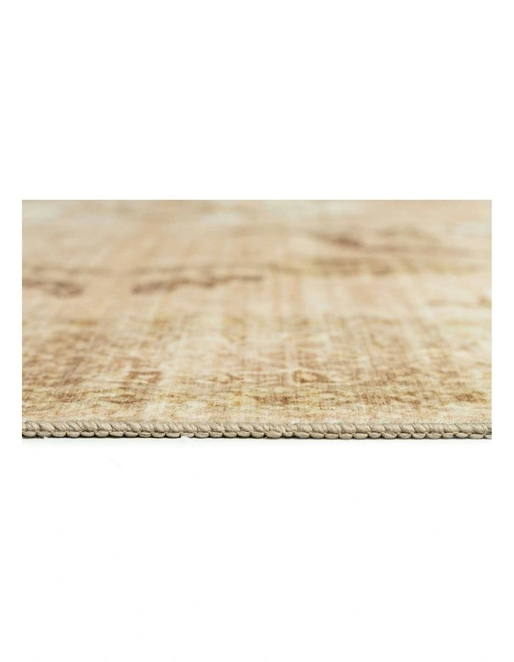 Rosas Beige and Ivory Vintage Floral Washable Rug image 5
