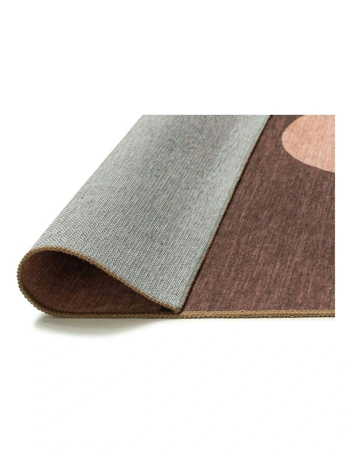 Sobe Pink and Burgundy Wave Stripe Indoor Outdoor Washable Rug image 4