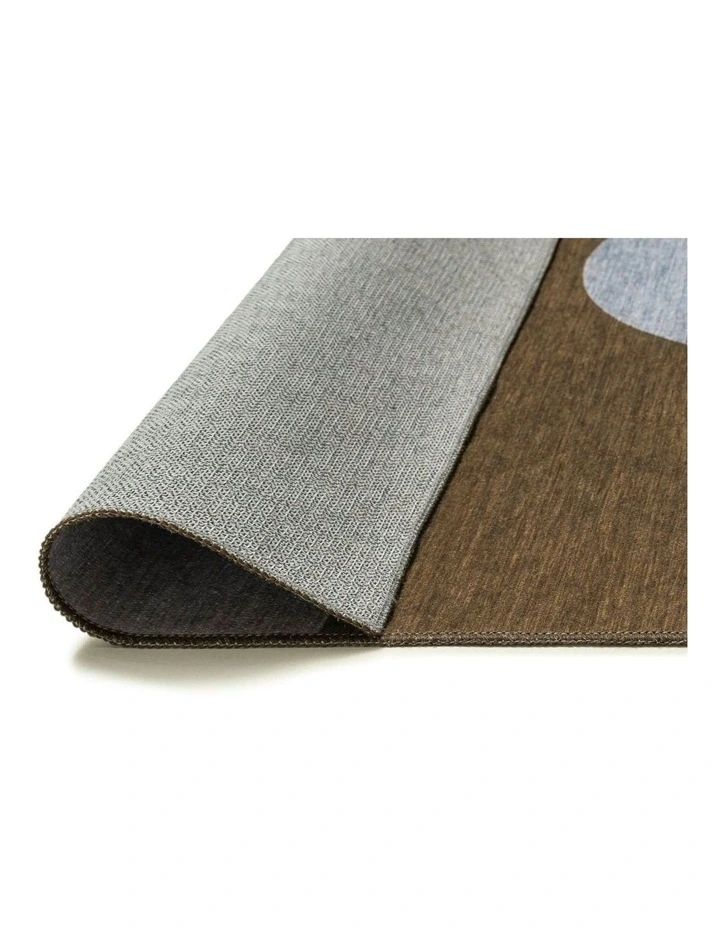 Allapattah Brown and Blue Wave Stripe Indoor Outdoor Washable Rug image 4