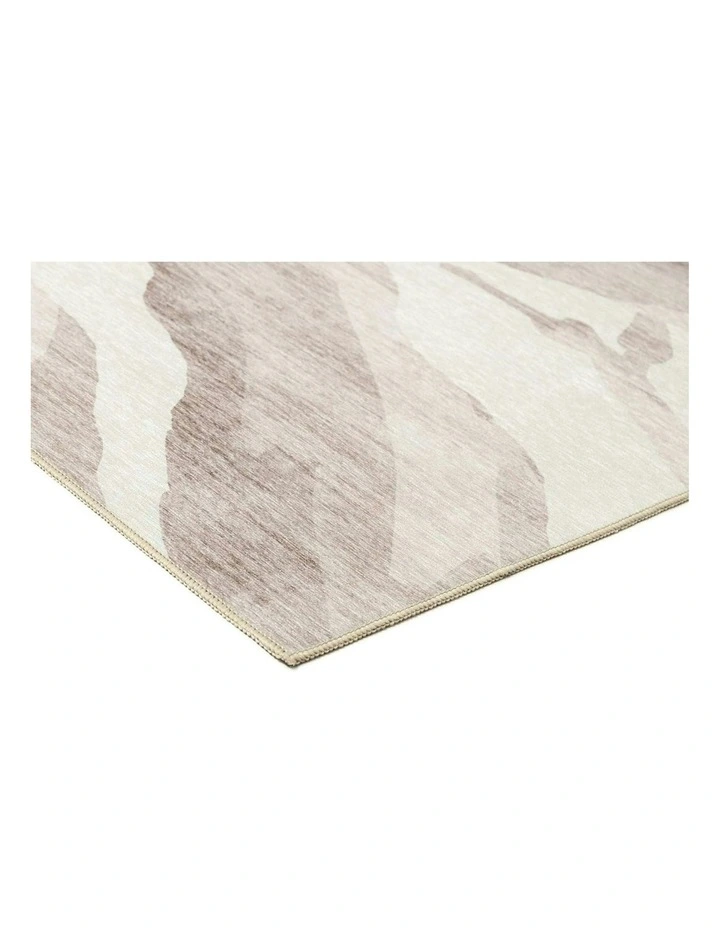 Bainbridge Cream Leaf Shadow Indoor Outdoor Washable Rug image 2