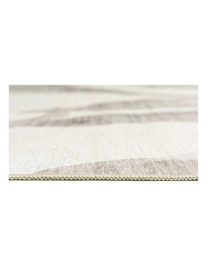 Bainbridge Cream Leaf Shadow Indoor Outdoor Washable Rug image 5