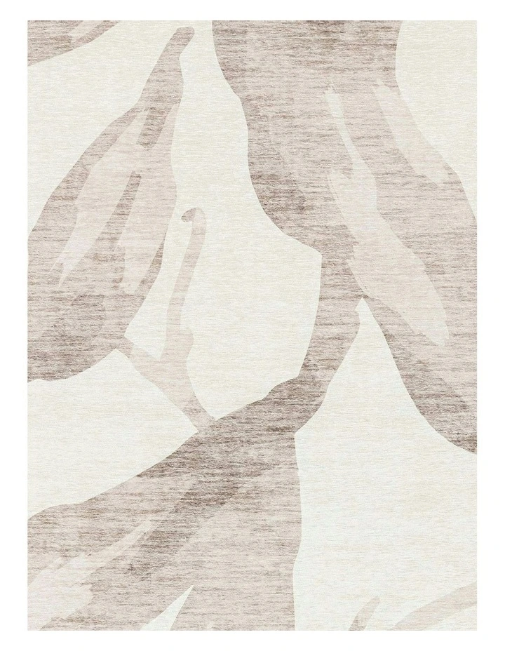 Bainbridge Cream Leaf Shadow Indoor Outdoor Washable Rug image 6