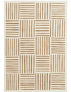 Anacortes Mustard Matchstick Indoor Outdoor Washable Rug