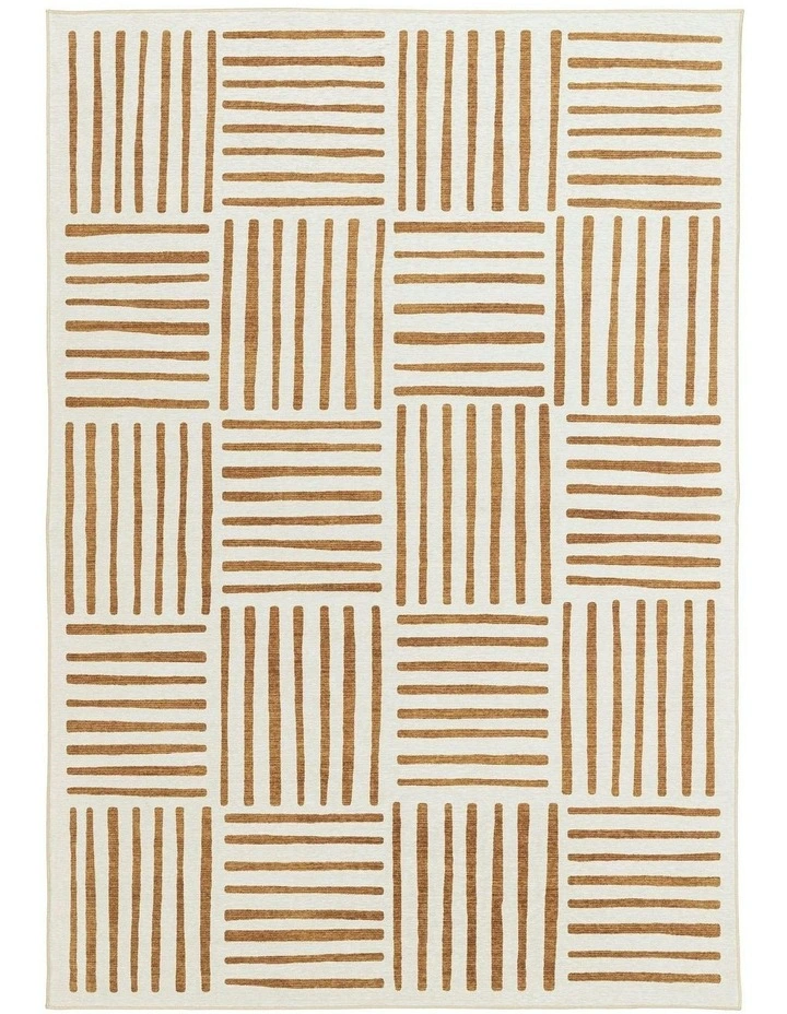 Anacortes Mustard Matchstick Indoor Outdoor Washable Rug image 1