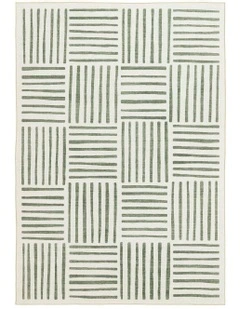 Talamook Green Matchstick Indoor Outdoor Washable Rug