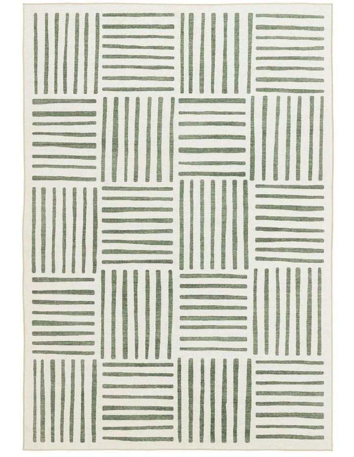 Talamook Green Matchstick Indoor Outdoor Washable Rug image 1