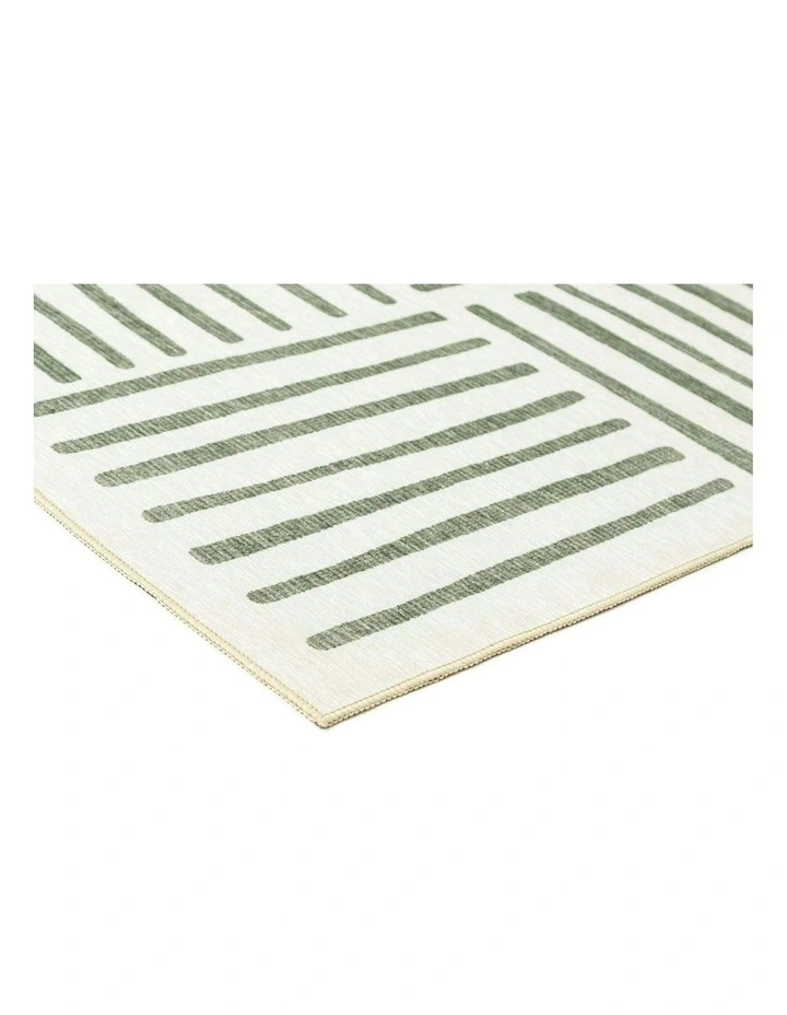 Talamook Green Matchstick Indoor Outdoor Washable Rug image 2