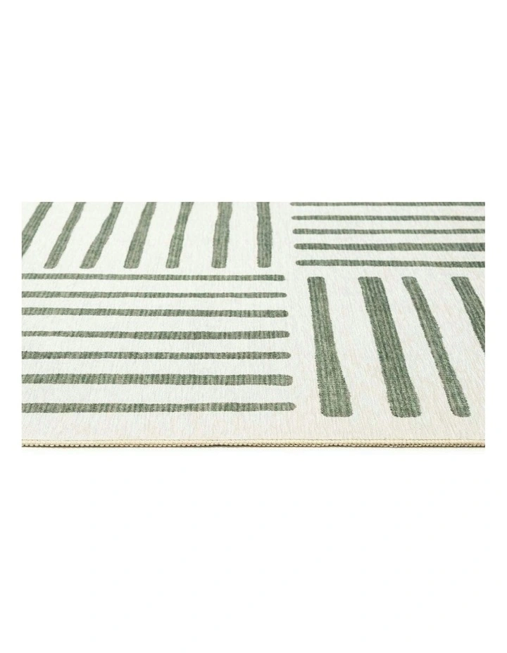Talamook Green Matchstick Indoor Outdoor Washable Rug image 3