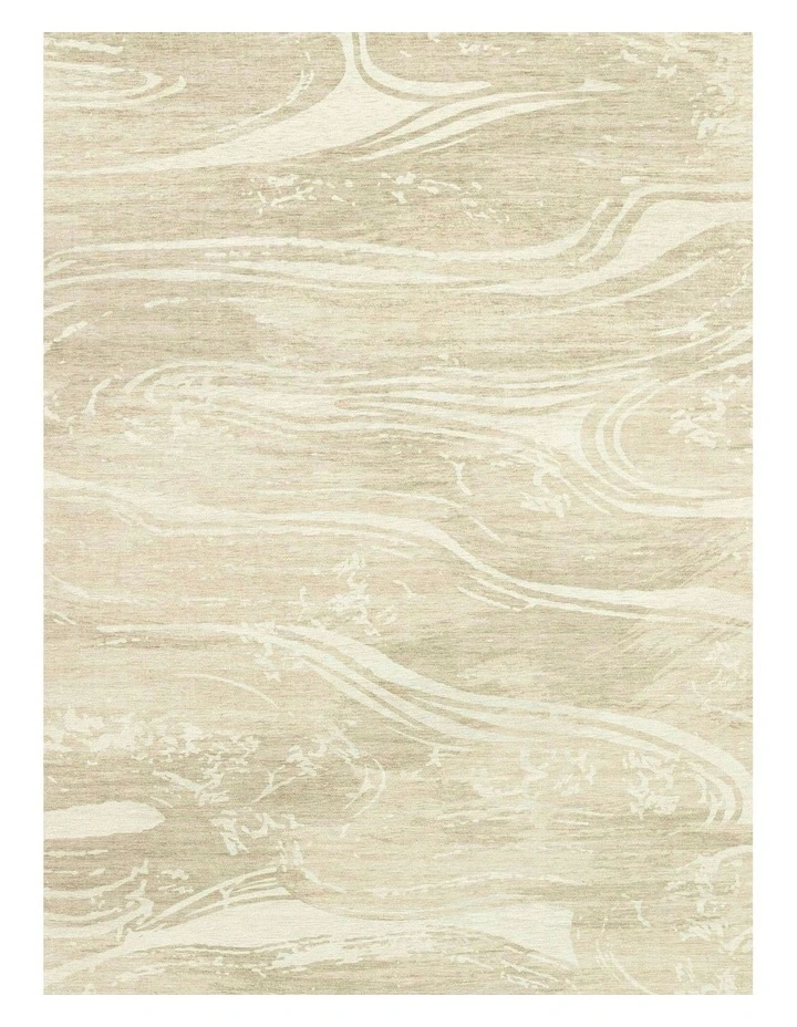 Marrowstone Beige Marble Washable Indoor Outdoor Rug image 6