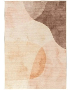 Camas Blush Abstract Indoor Outdoor Washable Rug