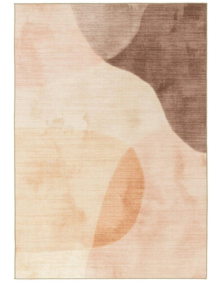Camas Blush Abstract Indoor Outdoor Washable Rug image 1