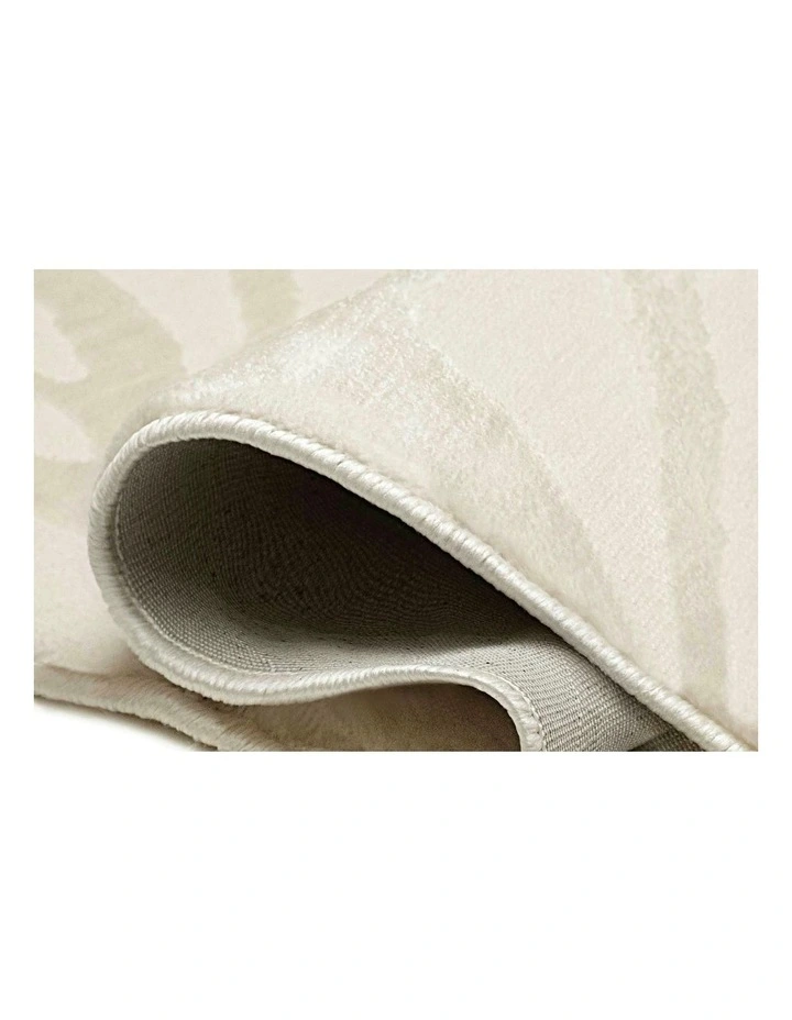 Bessant Leafy Cream and Beige Washable Rug image 5