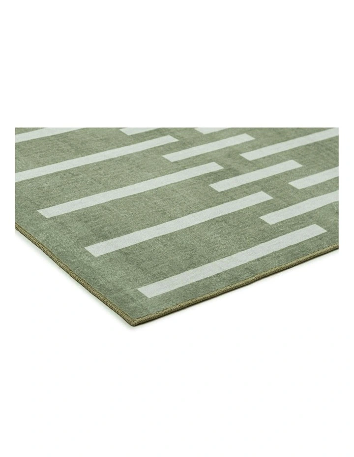 Gerritsen Printed Washable Rug in Green image 2
