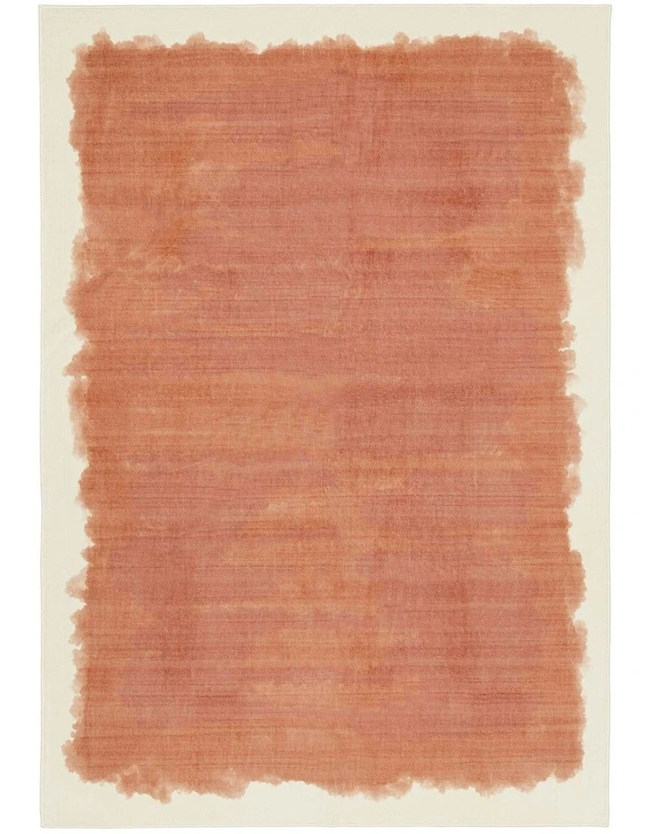 Taranto Printed Washable Rug in Terracotta image 1