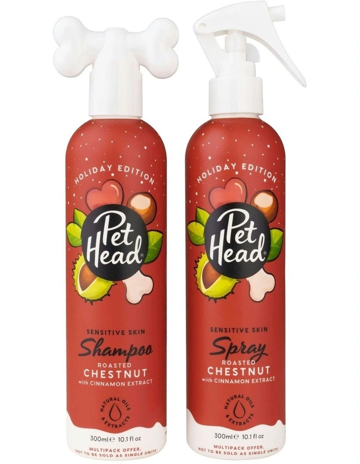 Pet Head Festive Roasted Chestnut Shampoo and Spray Pack image 1