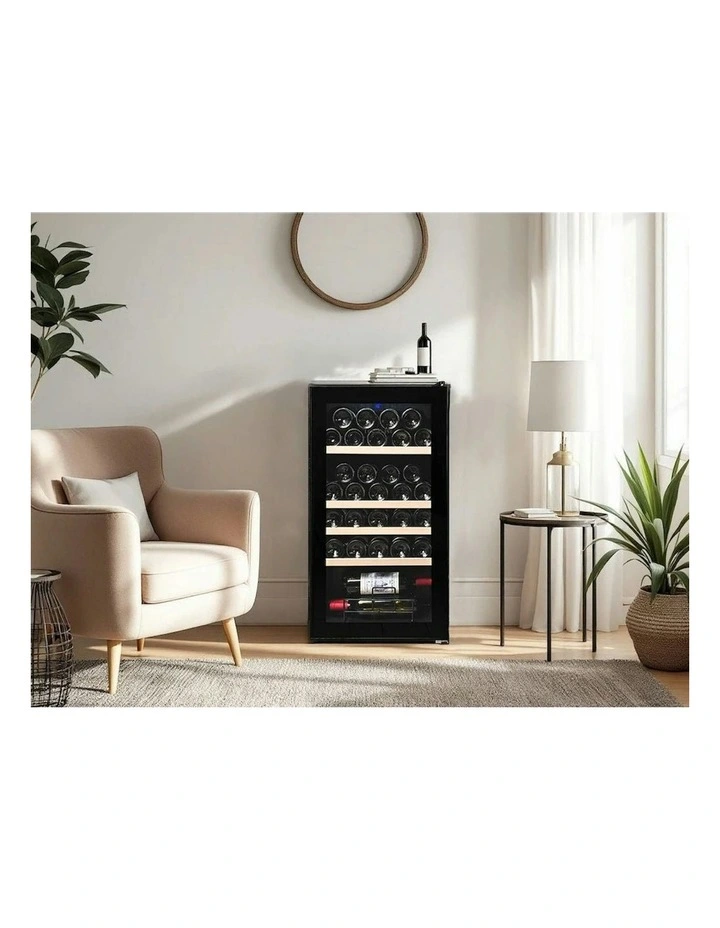 33 Bottle Single Zone Wine Cabinet in Black image 7