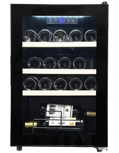 21 Bottle Single Zone Wine Cabinet in Black