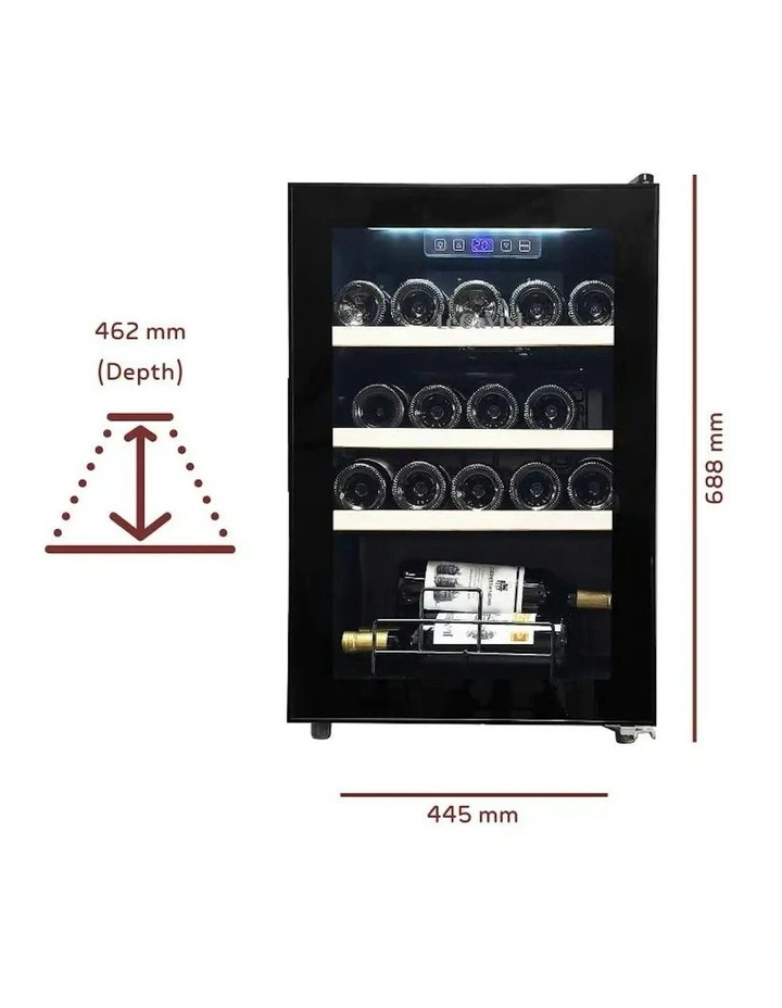 21 Bottle Single Zone Wine Cabinet in Black image 2