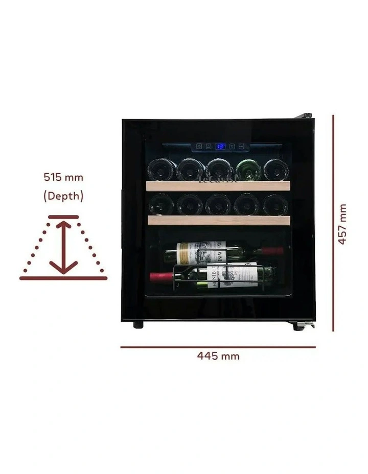 14 Bottle Single Zone Wine Cabinet in Black image 2