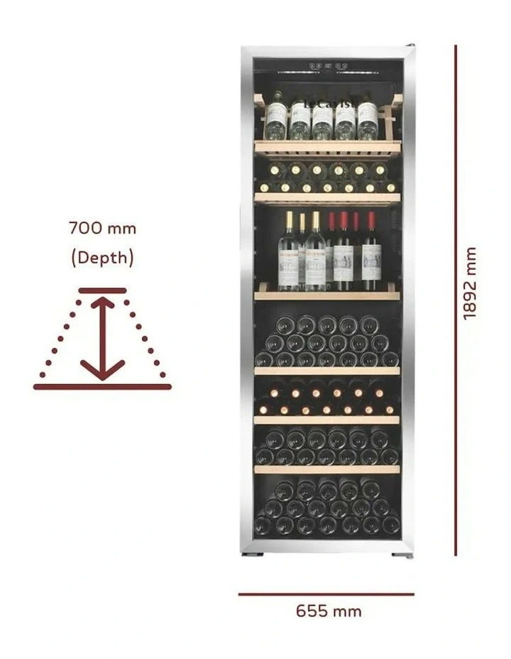 294 Bottle Single Zone Wine Cabinet in Stainless Steel image 2