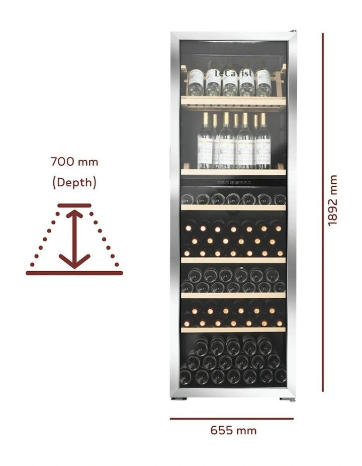 268 Bottle Dual Zone Wine Cabinet in Stainless Steel image 2