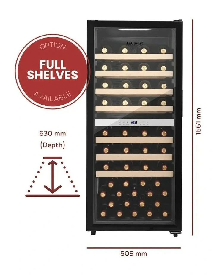 Wine Cabinet Fridge 105 Bottle Dual Zone Freestanding in Black image 2