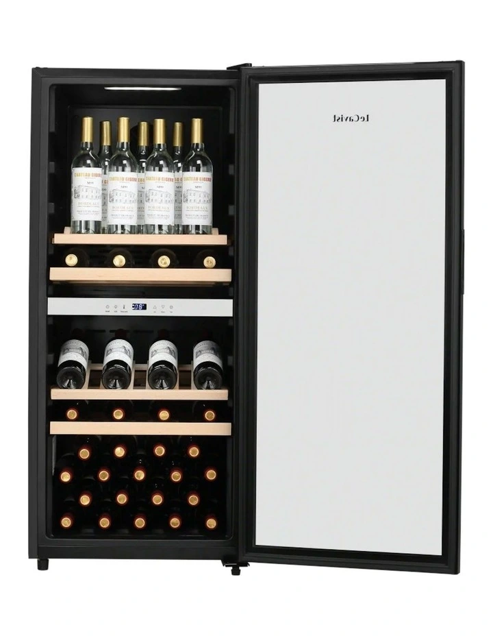Wine Cabinet Fridge 105 Bottle Dual Zone Freestanding in Black image 3
