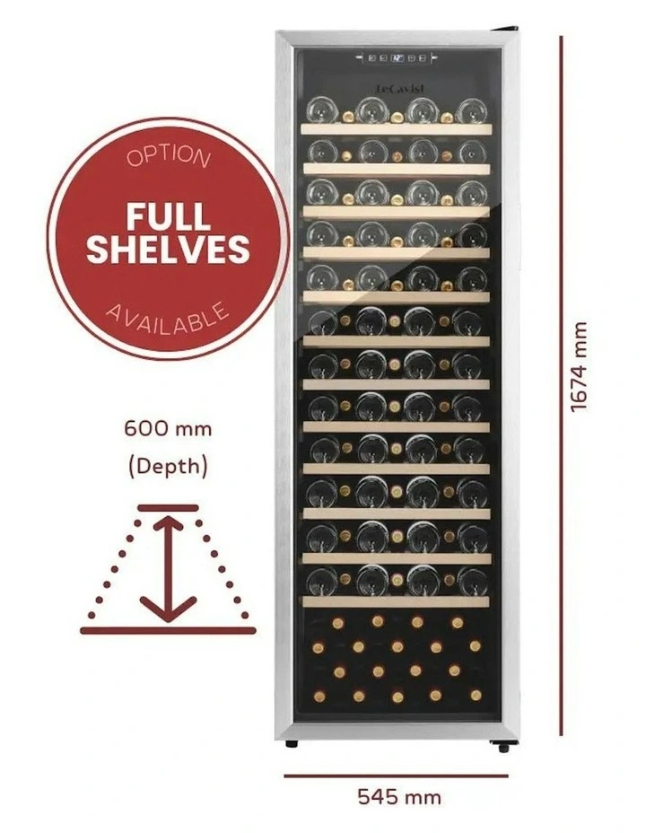 168 Bottle Single Zone Wine Cabinet in Stainless Steel image 3