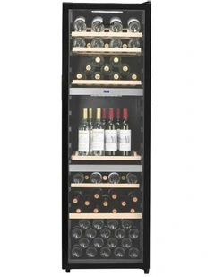 140 Bottle Triple Zone Wine Cabinet in Black