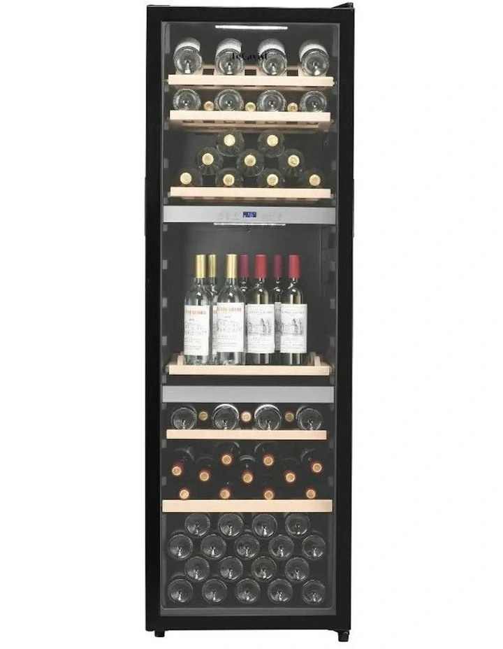 140 Bottle Triple Zone Wine Cabinet in Black image 1