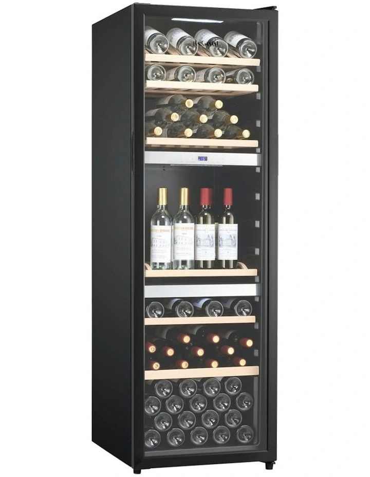 140 Bottle Triple Zone Wine Cabinet in Black image 5
