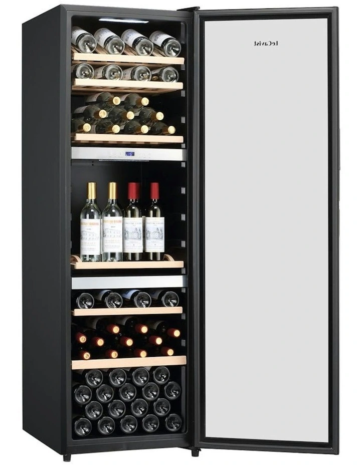140 Bottle Triple Zone Wine Cabinet in Black image 6