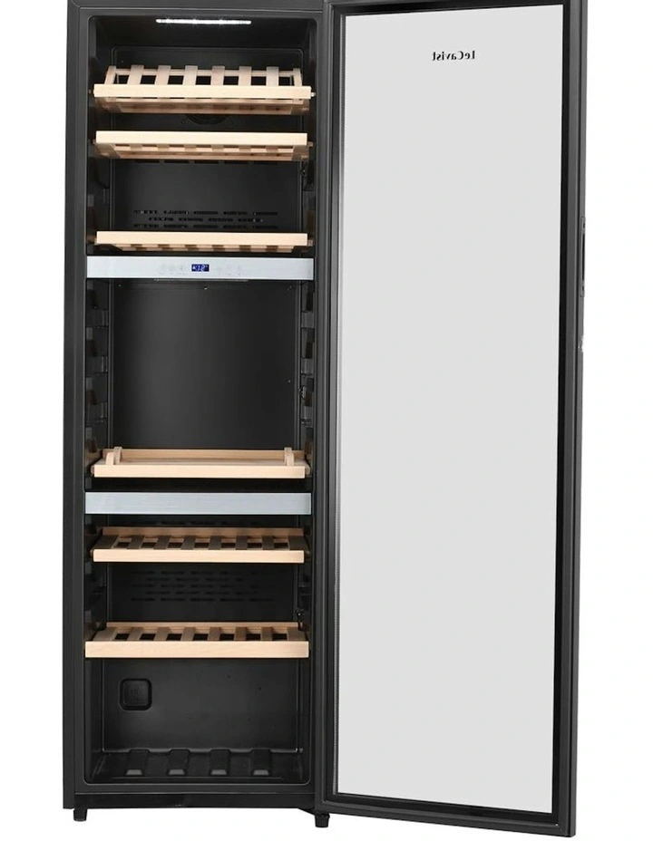 140 Bottle Triple Zone Wine Cabinet in Black image 7