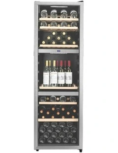 140 Bottle Triple Zone Wine Cabinet in Stainless Steel