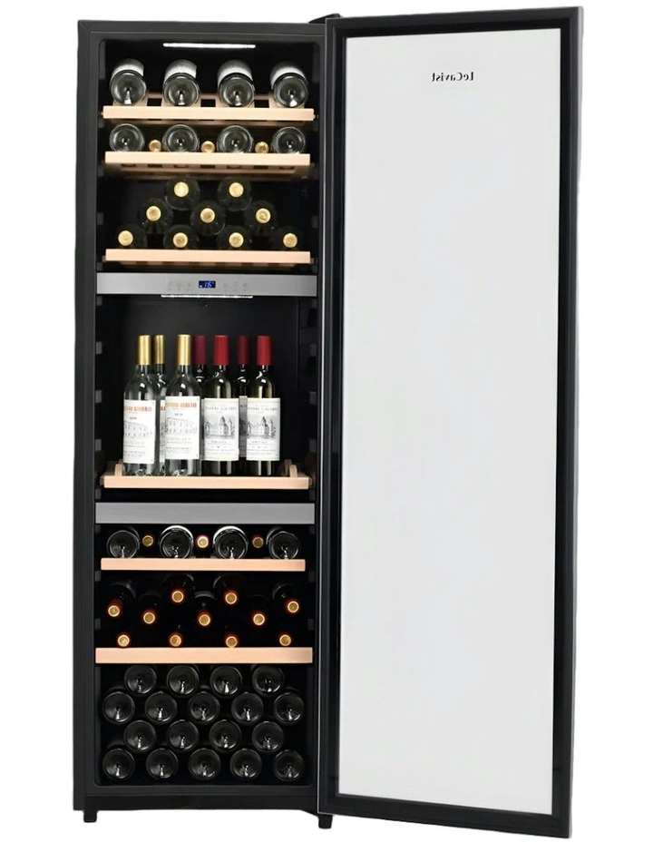 140 Bottle Triple Zone Wine Cabinet in Stainless Steel image 4