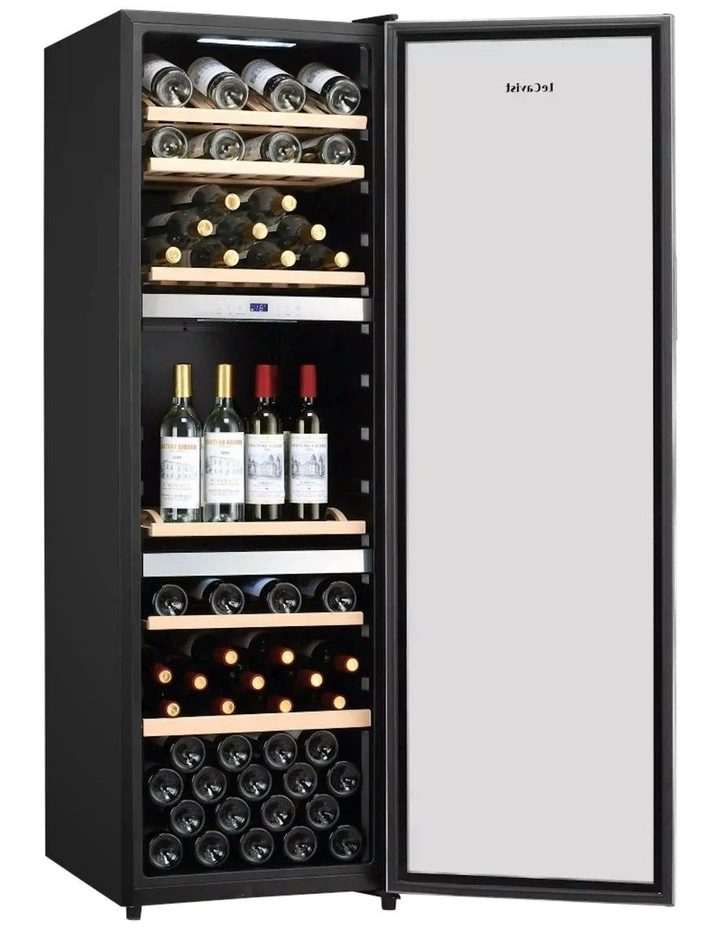 140 Bottle Triple Zone Wine Cabinet in Stainless Steel image 6