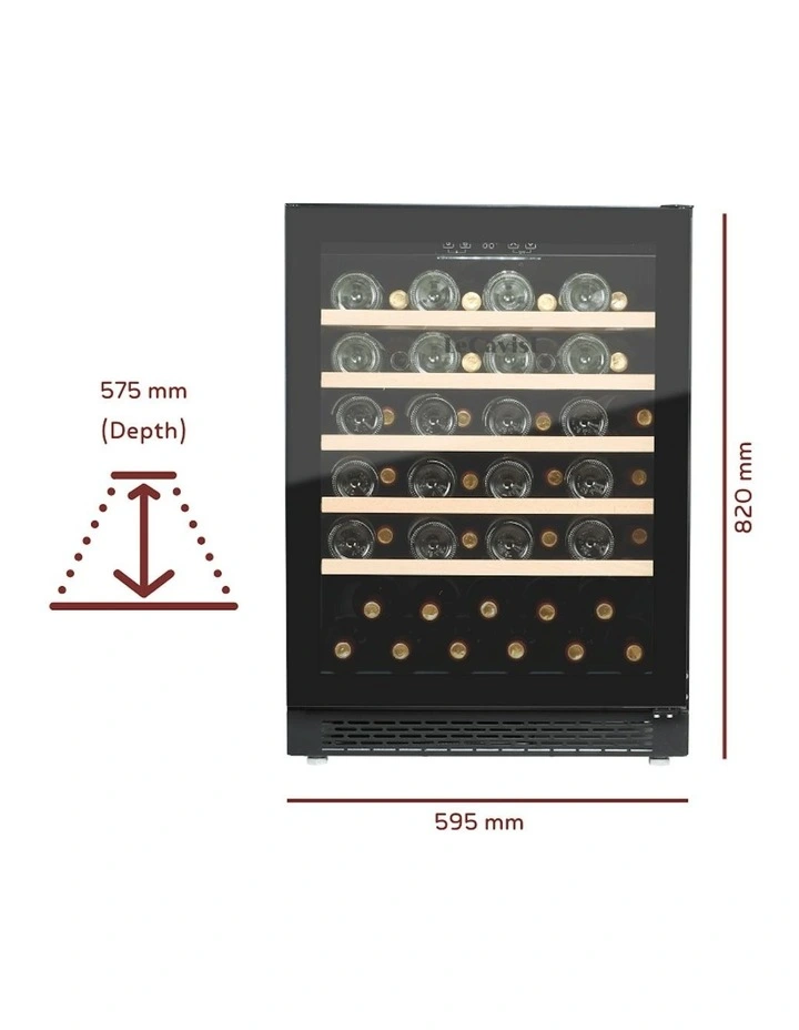 Wine Cabinet Fridge 52 Bottle Single Zone Built-in in Black image 2