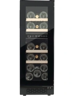 Dual Zone Built-In 17 Bottle Wine Cabinet in Black