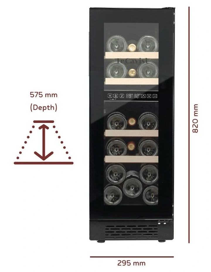 Dual Zone Built-In 17 Bottle Wine Cabinet in Black image 2