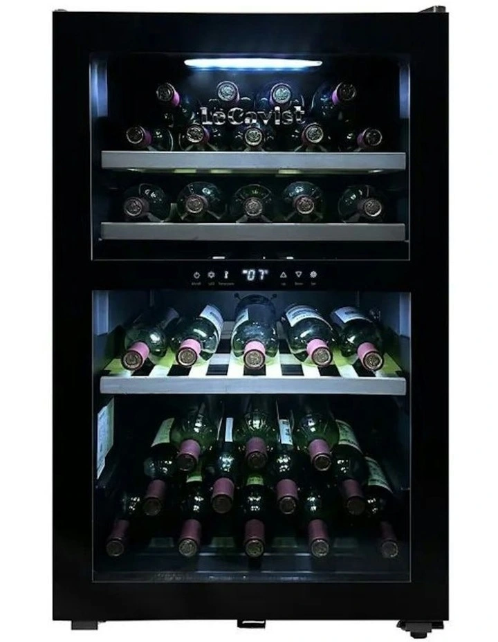 Freestanding 56 Bottle Dual Zone Wine Cabinet in Black image 1