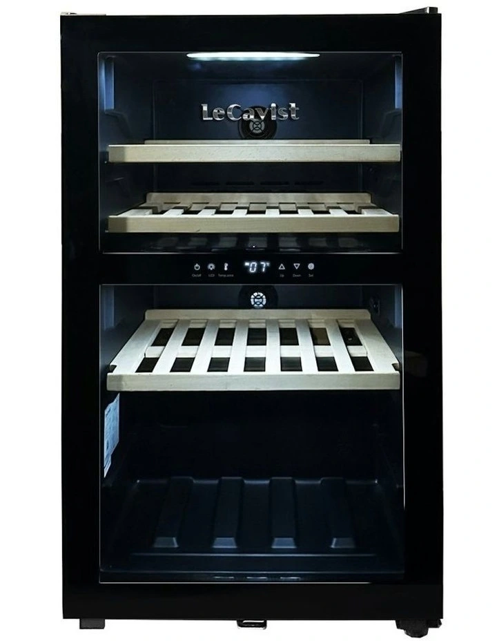 Freestanding 56 Bottle Dual Zone Wine Cabinet in Black image 3