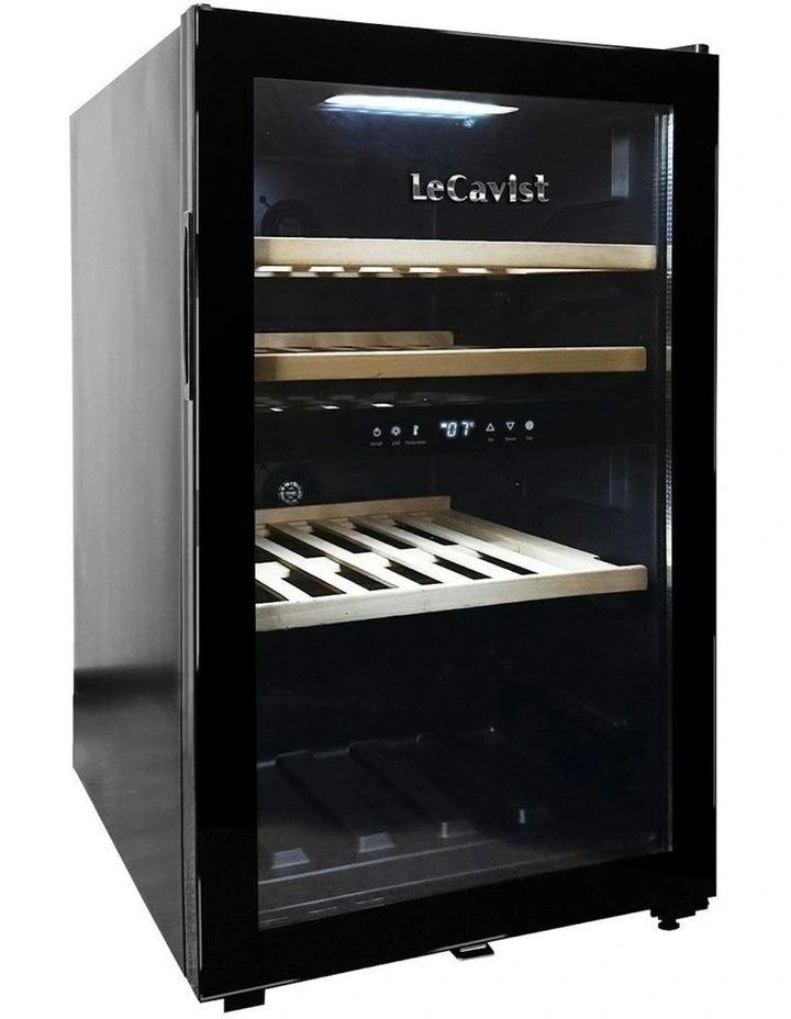 Freestanding 56 Bottle Dual Zone Wine Cabinet in Black image 4