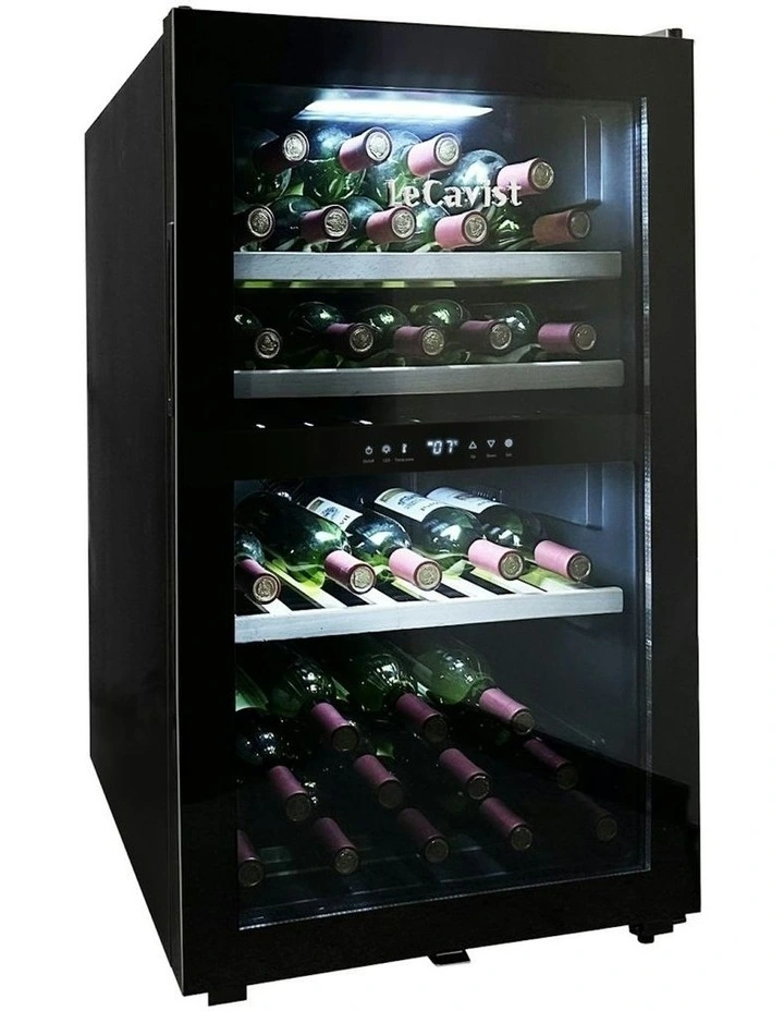Freestanding 56 Bottle Dual Zone Wine Cabinet in Black image 5