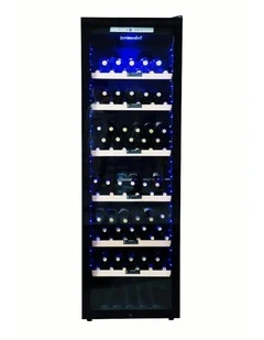 Freestanding 248 Bottle Single Zone Wine Cabinet in Black