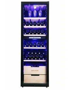 Freestanding 226 Bottle Dual Zone Wine Cabinet in Black