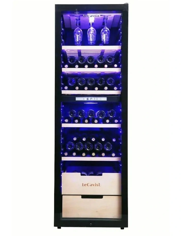Freestanding 226 Bottle Dual Zone Wine Cabinet in Black image 1